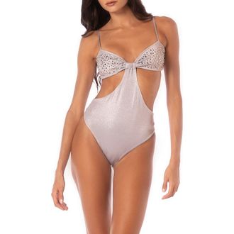 Maaji Smokey Silver Anya One-Piece Swimsuit in Gray at Nordstrom Rack, Size Small