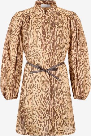 Zimmermann Minikleid mit Leopardenprint Cascadian Tunic
