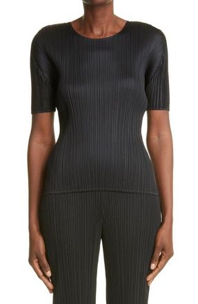Pleats Please Issey Miyake Pleated Top in Black at Nordstrom, Size 3