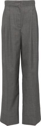 Erdem wide leg trousers - women - Cupro/Virgin Wool - 18 - Grey