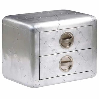 vidaXL Mesa Auxiliar Estilo Aviador Con 2 Cajones Vintage Vidaxl