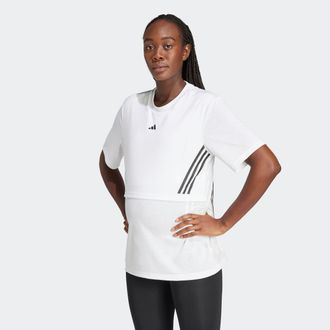 adidas T-Shirt ADIDAS PERFORMANCE MAT TEE, Damen, Gr. XL, weiss (wei&szlig;), Obermaterial: 65% Polyester, 35% Viskose, Rundhals, Shirts T-Shirt, Trainingsshirt f&uuml;