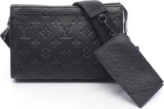 Louis Vuitton Monogram Shadow Black Noir Leather Handbag Shoulder Bag (Pre-Owned)