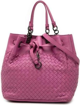 Bottega Veneta Pre-owned Bucket Bags, female, Pink, Size: ONE SIZE Pre-owned Leather Tote
