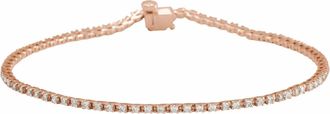 Diamond2Deal 14k Rose Gold 1 CTW Lab-Grown Diamond Line Bracelet 7.25