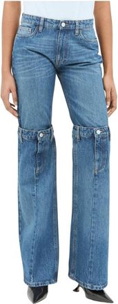 Coperni Open-Knie Straight-Leg Jeans - Dames - Bootcut Jeans - Blauw - M - Katoen - Jeans