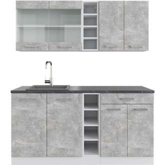 Vicco Cocina Vers&aacute;til R-line, Hormig&oacute;n/blanco, 160 Cm, Et Antracita