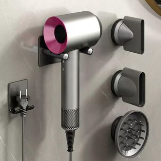 OEM Soporte Para Secador De Pelo Compatible Con Dyson, Soporte De Pared Para Secador De Pelo, Soporte Con Almacenamiento De Cable, Compatible Con 3 Boquil
