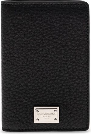 Dolce & Gabbana Leren Kaarthouder met Logo - Heren - Portefeuilles - Zwart - ONE Size - Leer - Accessoires
