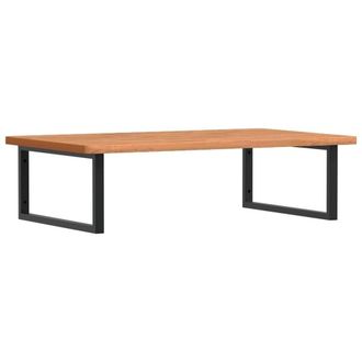 Berkfield Home Basin Shelf Wall Mounted Steel & Solid Wood Beech in Brown