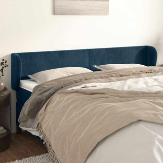 vidaXL Vidaxl Cabecero De Terciopelo Azul Oscuro 183x23x78/88 Cm