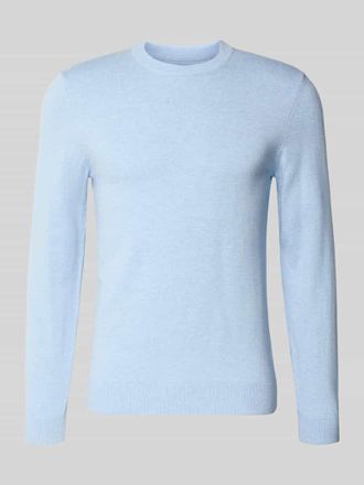 Mc Neal Strickpullover aus Baumwoll-Kaschmir-Mix mit Rundhalsausschnitt in Bleu Melange, Gr&ouml;&szlig;e XXXL