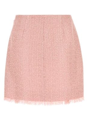 Balmain Womens Pink Tweed Skirt Rose Gonne