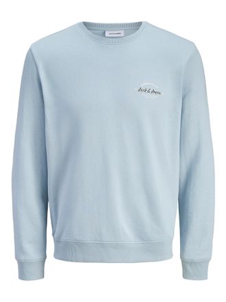 Jack & Jones Sweatshirt JACK & JONES JJBRANDON SWEAT CREW NECK, Herren, Gr. XXL, celestial blau, angeraute Sweatware, Obermaterial: 65% Polyester, 35% Baumwolle, b
