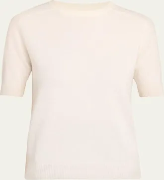 Lisa Yang Kenza Cashmere Elbow-Sleeve Sweater
