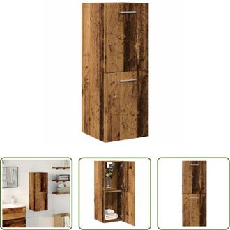 vidaXL Armadio da bagno - Mobile Pensile da Bagno Legno Antico 30x30x80 cm in Truciolato