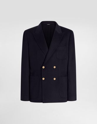Dolce & Gabbana Double-breasted Portofino Cashmere Jacket - Man Suits And Blazers Blue 44