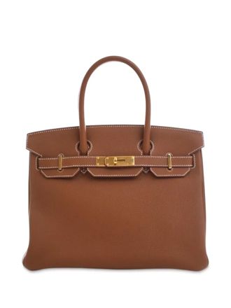 Herm&egrave;s 2017 Togo Birkin Retourne 30 handbag - Marrone