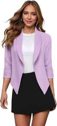 HyBrid & Company Womens Casual Work Office Open Front Blazer JK1133X Lilac 3X