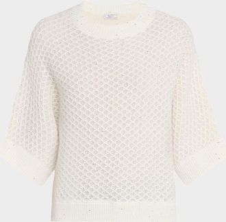 PESERICO Textured Sequin-Embellished Sweater