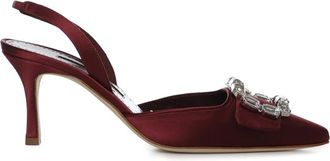 Manolo Blahnik Hangisi 105 Pump - Dames - Pumps - Rood - 37 EU - Leer - Schoenen