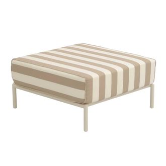 Oviala Puf de rayas para muebles de jard&iacute;n modulares en tela beige