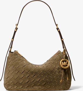 Michael Kors Nolita Medium Hand-Woven Suede Shoulder Bag