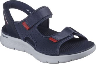 Skechers Mens Go Walk Flex Sandals, Navy Blue Red, 8 UK