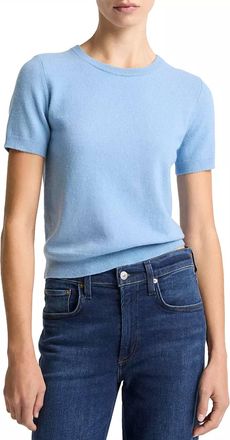 Vince Relaxed Short Sleeve Crew Sweater In 473/hydra