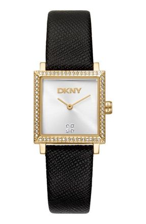 DKNY Milanese Square Watch, 24mm x 31mm in Silver/Black at Nordstrom