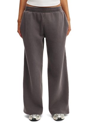 Cotton On Womens Active Fleece Wide Leg Sweatpant in Washed Violet Grey at Nordstrom, Size Small