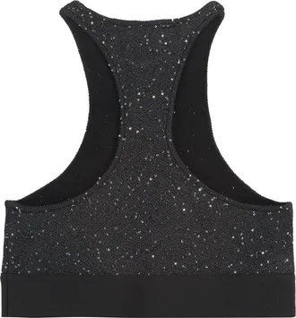 Palm Angels Womens Logo Crop Top Black Viscose
