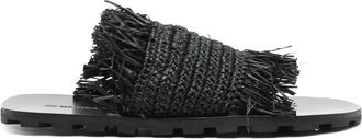Jil Sander Raffia sandalen - Zwart
