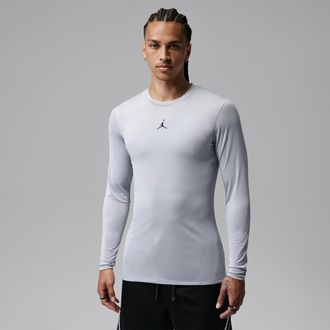 Nike Jordan Mens Jordan Sport Dri-FIT Long-Sleeve Base Layer Top in Grey | HQ8683-012