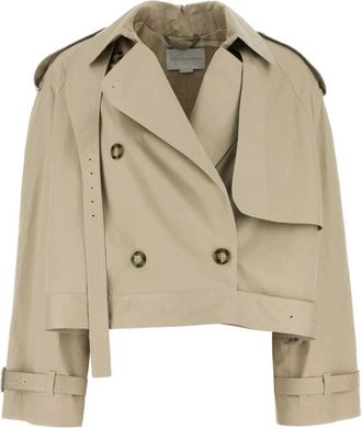 Stella McCartney Zand Katoenen Trenchcoat - Dames - Zomerjassen - Beige - M - Katoen - Jassen