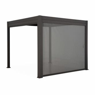 Sweeek P&eacute;rgola bioclim&aacute;tica 3x4m + toldo vertical de 4m, antracita