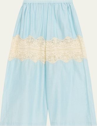 Alix of Bohemia Margie Wide-Leg Lace Panel Pants