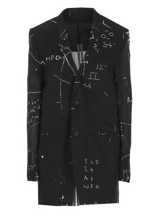 Rick Owens Black Concordian Silk Blazer