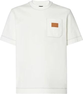 Fendi T-shirt - Heren - T-shirts - Wit - L - Katoen - Tops