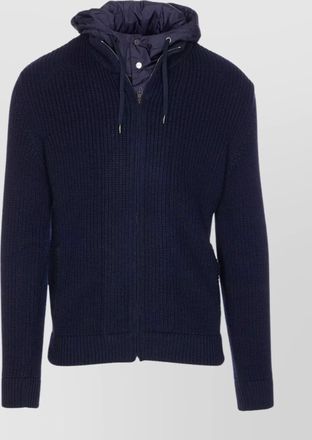 Herno ribbed wool hooded cardigan