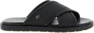 Ferragamo Brise 2 Sandalen - Heren - Sandalen - Zwart - 40 EU - Leer - Schoenen