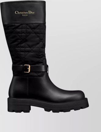 Dior knee-high quilted boots chunky sole