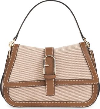 Furla Amelia M Bucket Bag - Dames - Handtassen - Beige - ONE Size - Leer - Tassen