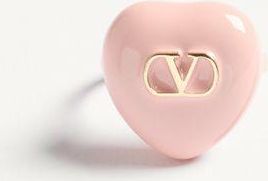 Valentino Garavani Anello Coeur Royal In Metallo E Smalto Donna ORO/ROSA 11