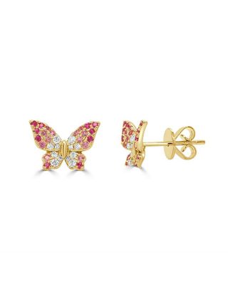 Sabrina Designs 14K 0.56 Ct. Tw. Diamond & Pink Sapphire Stud Earrings