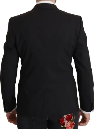 Dolce & Gabbana Mens Black Single Breasted Jacket Martini Blazer Virgin Wool Elastane Clothing