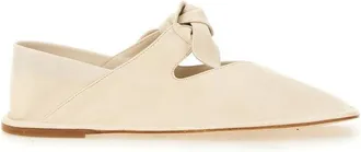 Hereu Neutrals Llasada Pointed Knotted Strap Flats