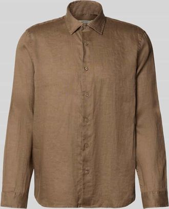 Selected Regular Fit Freizeithemd aus reinem Leinen Modell KYLIAN in Dunkelbraun, Gr&ouml;&szlig;e XL