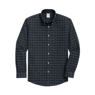 Brooks Brothers Slim Fit Non-Iron Geruite Stretch Oxford Overhemd met Button-Down Kraag - Heren - Overhemden - Veelkleurig - Maat: 2XL Katoen