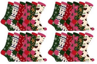 Sock Snob Dames kleurrijke nieuwe kerstsokken - 24 Pack